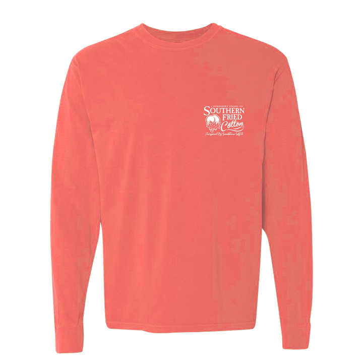 Paisley Cow LS - Bright Salmon