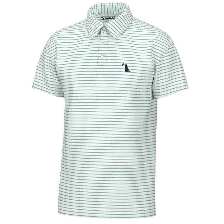 Edisto Polo - Turquoise & White