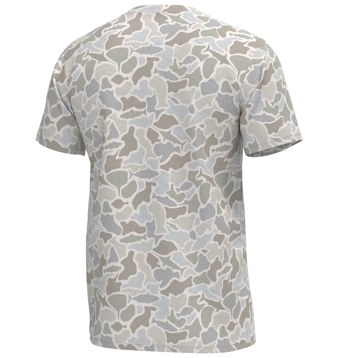 S/S Heather Blend Crew - Saltwater Camo