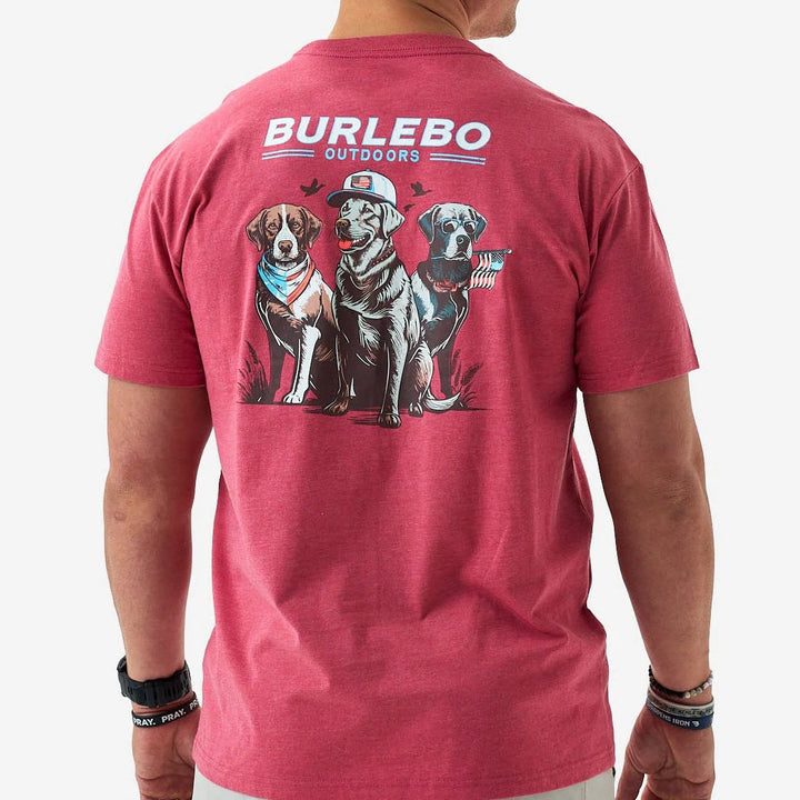 SS Tee - American Dogs - Heather Crimson