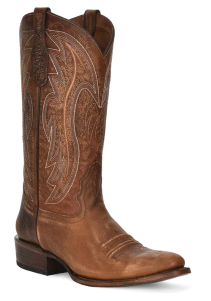 Embroidered Round Toe Western Boot