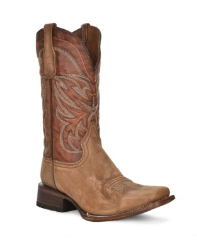 Men's Cinnamon Embroidery Square Toe