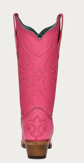 Ladie's 13" Fuschia Embroidered Boot
