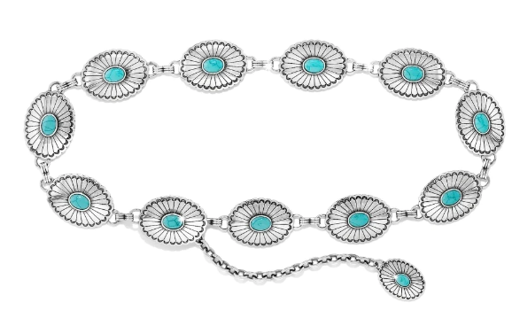 Women's Farmington Belt Silver/Turquoise