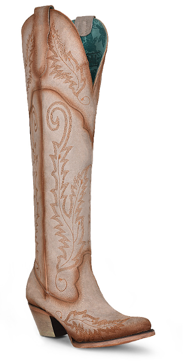 Women's Western Tall Top Boot - Bone Embroidery