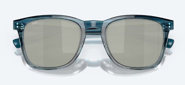 Sullivan Polarized Sunglasses - Shiny Deep Teal Fade Gray Silver Mirror 580G