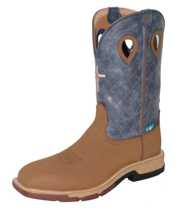 12" Western Work Boot Alloy Toe - Clay/Peacock