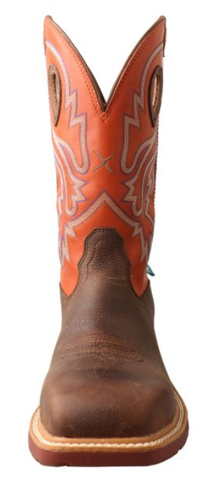 12" Western Work Boot Nano Toe - Brown/Orange