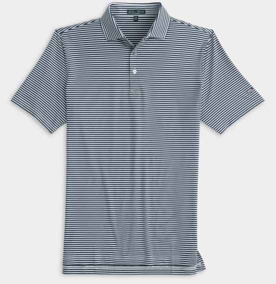 Hinton Stripe Polo - Storm/Dark Navy