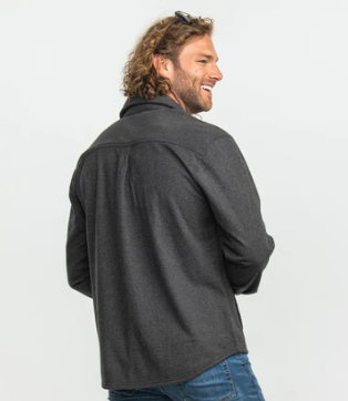 Stretch Twill Shacket - Asphalt
