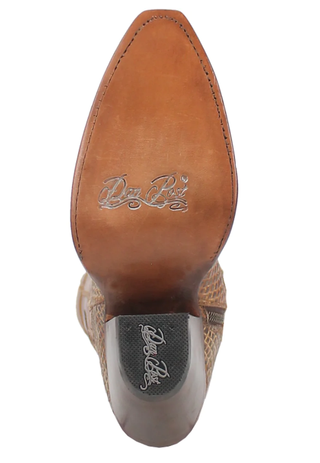 Aretha Honey Tan Faux Python Snip Toe Boot