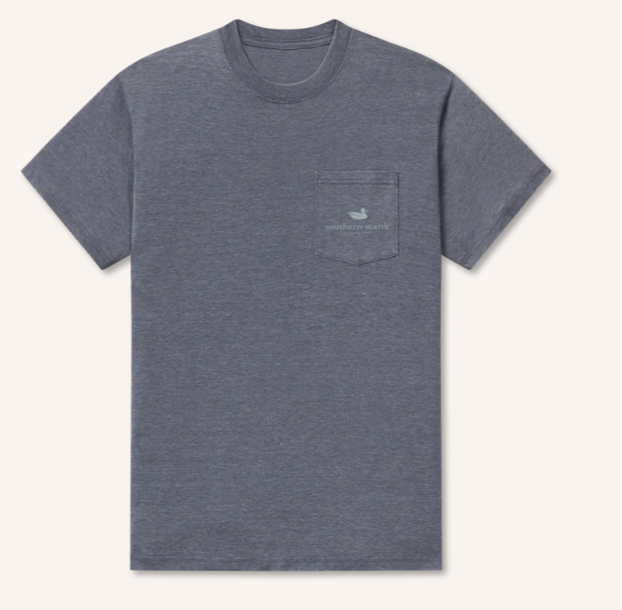 SEAWASH™ Tee - Posted Pelican -Washed Navy