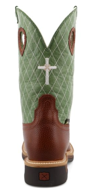12" Western Work Boot - Cognac Glazed Pebble & Lime