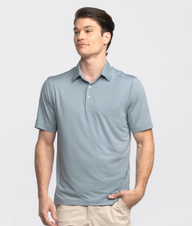 Largo Stripe Polo - Tonal Teal