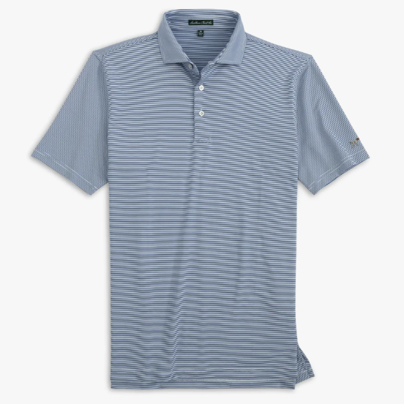 Hinton Stripe Polo - White/Navy