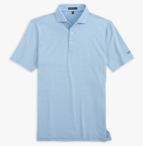 Dune Stripe Polo - Dusty Blue