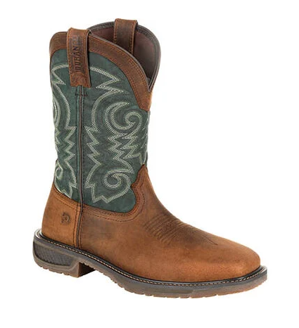 Workhorse 11" ST Western Square Toe Boot - Brown/Evergreen