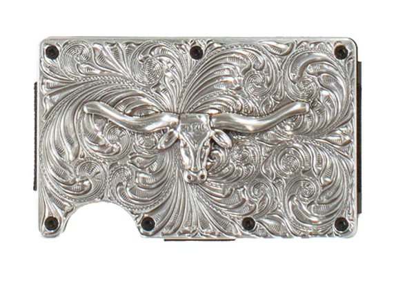 3D Men's Longhorn Utility Wallet - Silver