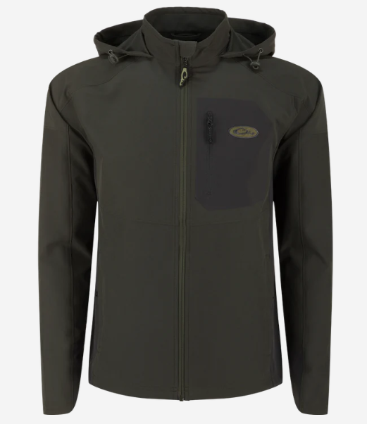 Rain Brake Lightweight Solid Softshell Jacket - Black Olive