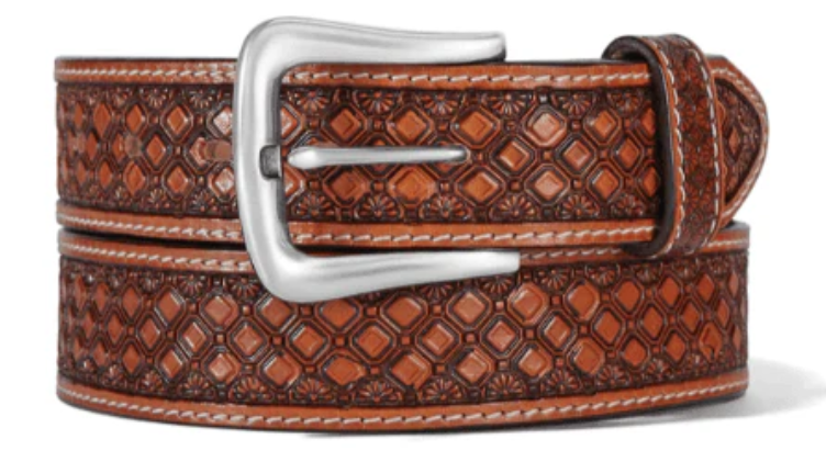 Justin Unisex Brown Saddle Creek Western Leather Belt