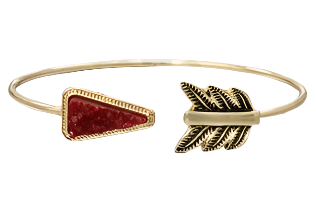 Druzy Arrow Cuff - Garnet/Gold