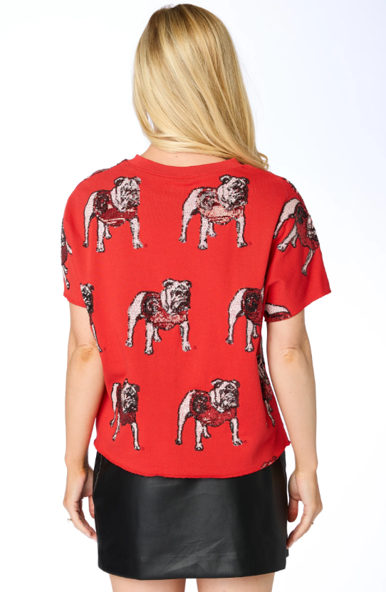 The Bulldogs Sequin French Terry Top