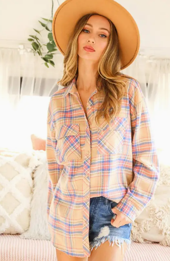 First of Fall Flannel - Taupe