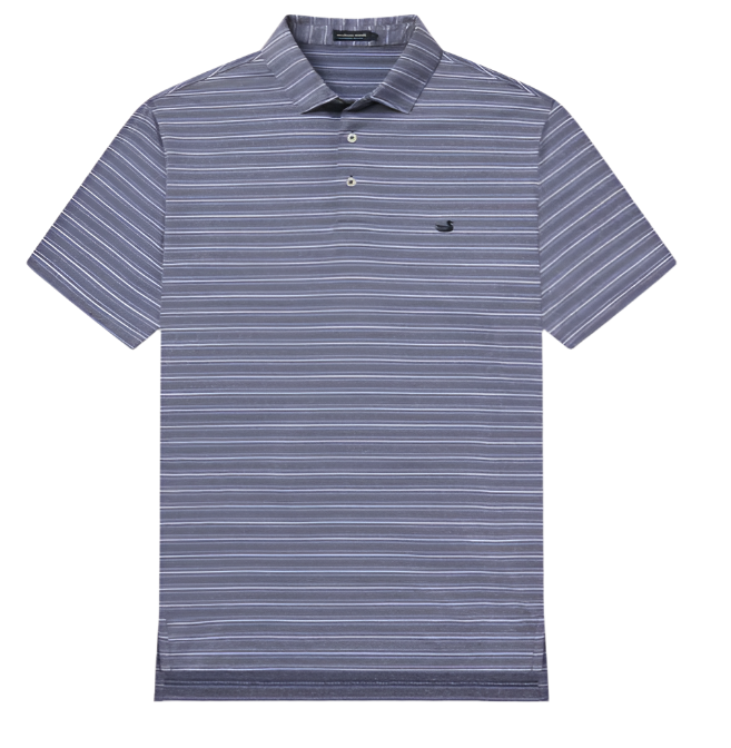 Maybourne Featherlight Stripe Polo - Blue & Lilac