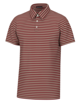 Hinton Stripe Polo - Red/Sandstone