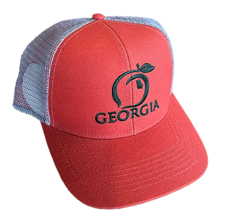 Georgia Mesh Back Peach Hat - Weathered Red