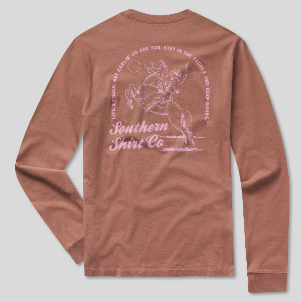 Little Bit Cowgirl Long Sleeve Tee - Maple