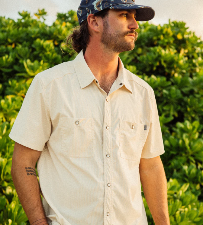 The Shahan SS Button Up - Pearl