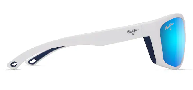 Nuu Landing Polarized - White with Navy Rubber w/ Blue Hawaii