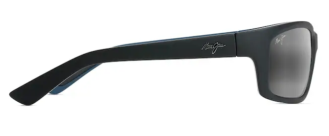 Kanaio Coast Polarized - Matte Soft Black with White and Blue w/ Neutral Grey