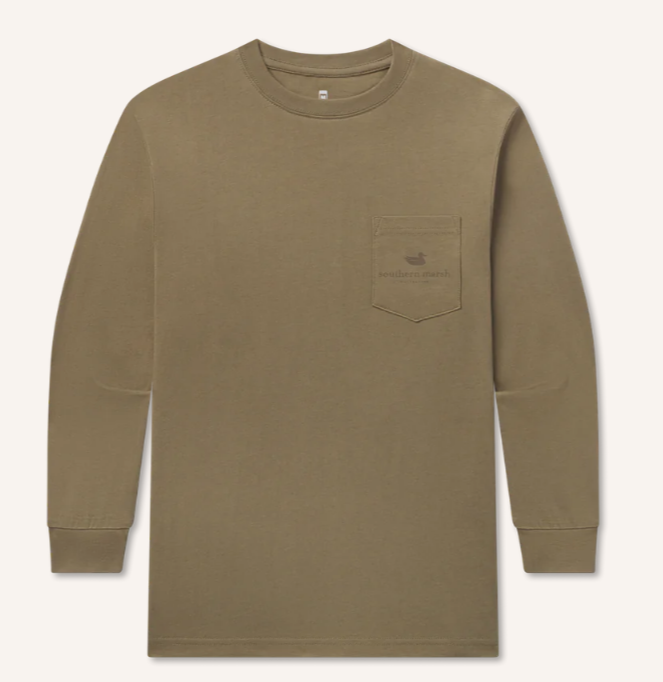 Youth Duck Originals Tee - Camo - Long Sleeve - Moss Green