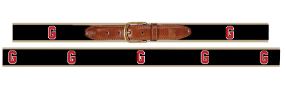 UGA Ribbon Belt Block G - Black