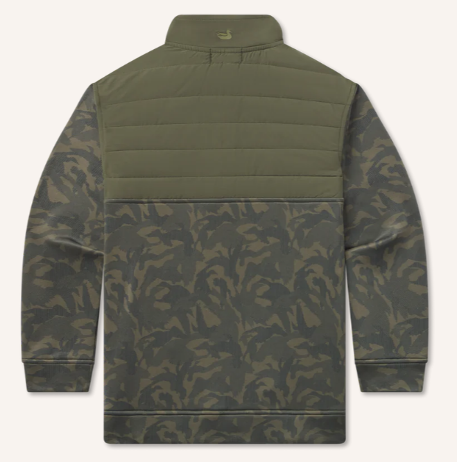 Youth Harris Stretch Pullover - Duck Camo - Dark Olive Duck