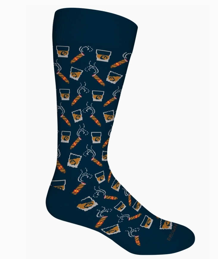 Bourbon & Cigars Socks - Navy