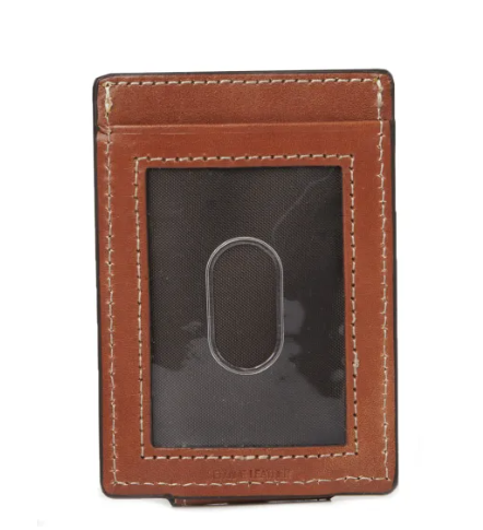 Ariat Men's Brown Basketweave Money Clip Wallet
