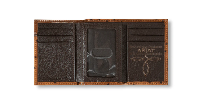 Ariat Men's Ostrich Trifold Wallet