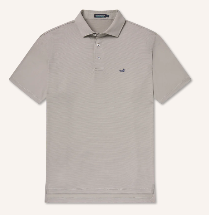 Bermuda Performance Polo Wellington Stripe - Dark Gray