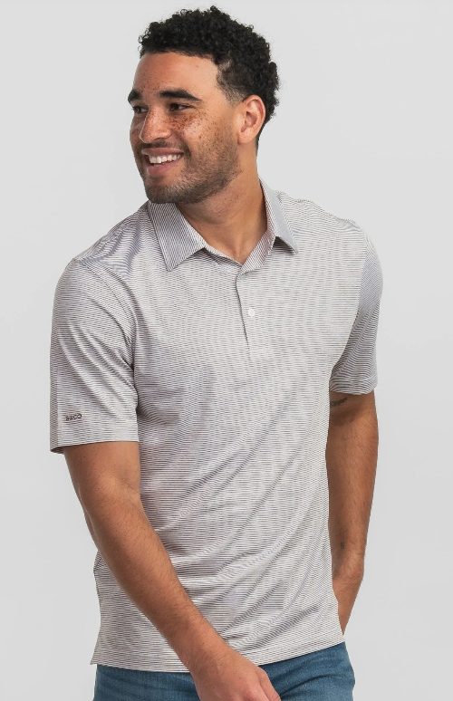 Heather Madison Stripe Polo - Deep Woods