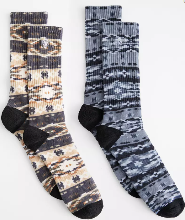 Natural Southwest Graphic Crew Sock