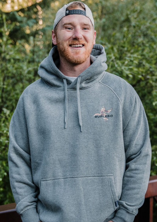 Fleece Hoodie - Pintail Diving Duck - Dark Heather Grey
