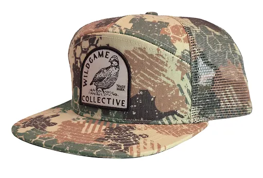 Wildgame Collective 7 Panel Camo Quail Patch Hat