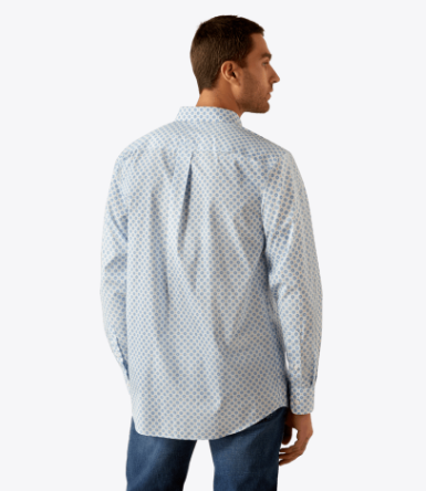 Wrinkle Free Booker Fitted Shirt - Blue