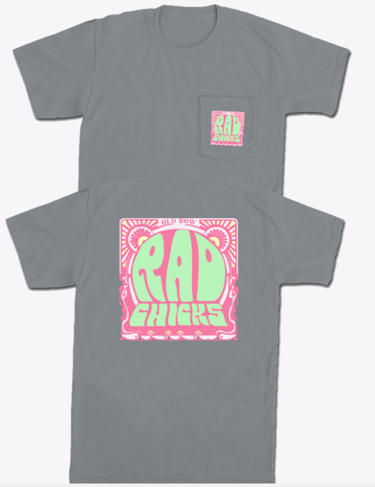 Groovy Chicks Pocket Tee - Heather Grey