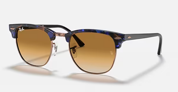 Clubmaster Fleck Spotted Brown Blue Clear Gradient