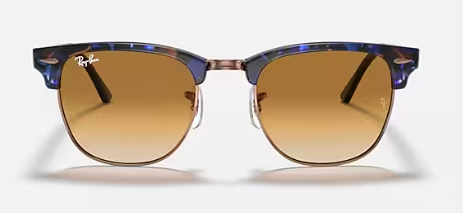 Clubmaster Fleck Spotted Brown Blue Clear Gradient