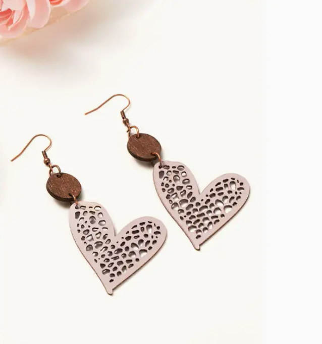 Hollow Heart Dangle Earrings